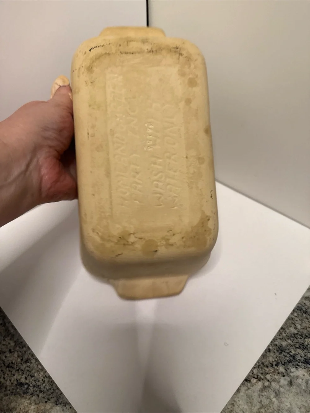 Pampered Chef Stone seasoned Loaf Pan with Handles